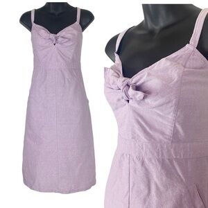 LULU’S X LUSH Lavender Spaghetti Strap Shift Mini Dress Medium Bow Tie Front